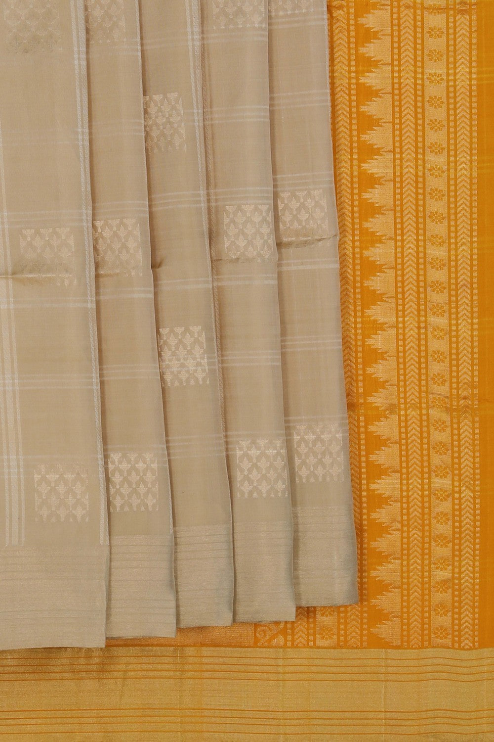 Image of South Silk Off-White Saree